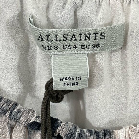 NWT All Saints Amara Laertes Midi Dress Size 4 Ecru Leopard Print Long Sleeve - Picture 7 of 11